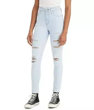 Потертые джинсы скинни Levi's 721 с высокой посадкой, синий