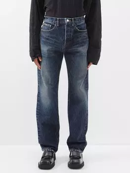 Потертые джинсы свободного кроя Balenciaga, синий