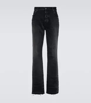 Потертые прямые джинсы Amiri, черный