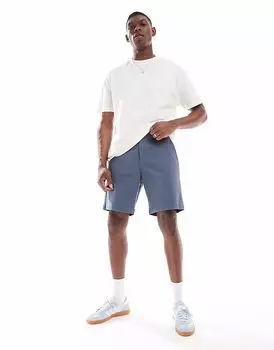 Потертые шорты-чиносы из хлопковой смеси синего цвета Threadbare