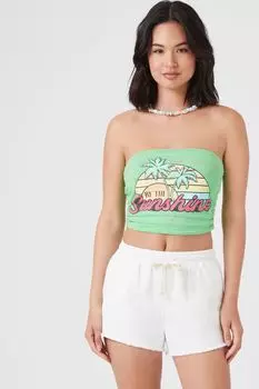 Потертые шорты на шнурке Forever 21, слоновая кость
