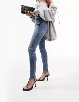 Потертые синие джинсы скинни ASOS