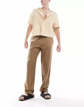 Потертые свободные брюки цвета темного камня Threadbare