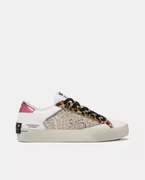 Потертые женские низкие кожаные кроссовки в форме шлема Crime London, мультиколор