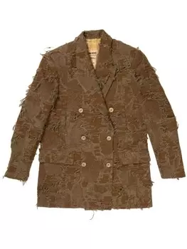 Потертый блейзер Uma Wang, коричневый