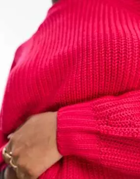 Потертый джемпер с высоким воротником Chloe ярко-розового цвета Threadbare