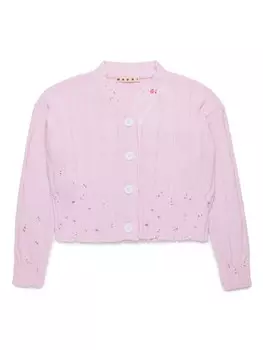 Потертый кардиган Marni Kids, розовый