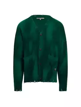 Потертый кардиган с V-образным вырезом и принтом тай-дай Hudson Jeans, цвет forest dye