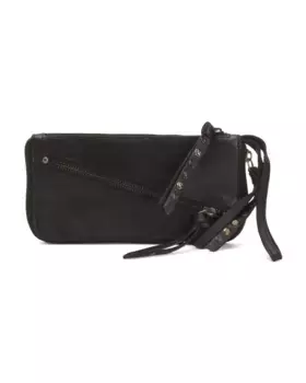 Потертый кожаный кошелек на руку Free People, черный