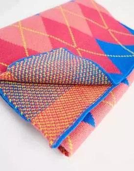 Потертый шарф с ромбами Threadbare