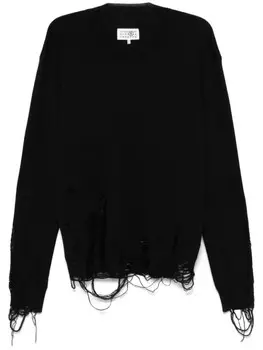 Потертый свитер MM6 Maison Margiela, черный