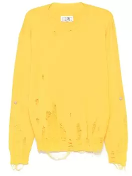Потертый свитер MM6 Maison Margiela, желтый