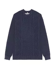 Потертый свитер Schott, темно-синий