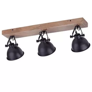 Потолочный бра, черный, дерево, подвижные пятна, L 74 см etc-shop