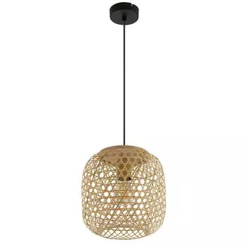 Потолочный подвесной светильник RGB LED, шарик из бамбуковой сетки MIRENA etc-shop, бежевый