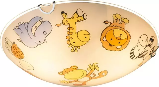 Потолочный потолок Globo Kiddy светло-желтый, разноцветный, 2x E27 с регулируемой яркостью, 30x6,5см Globo Lighting