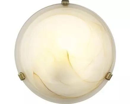 Потолочный светильник 1 лампочка 300 мм Маврикий белый/коричневый/мраморный BRILLIANT