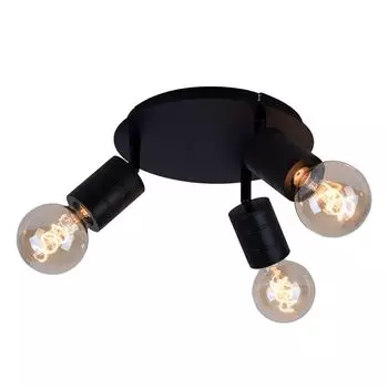 Потолочный светильник, 3 лампочки, черный, подвижные споты, D 28 см Globo Lighting