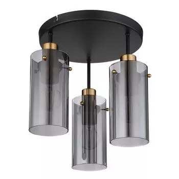 Потолочный светильник, 3 лампочки, дымчатое стекло, черный, D 30 см Globo Lighting