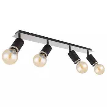 Потолочный светильник, 4 лампочки, подвижные споты, черный, D 28 см. Globo Lighting