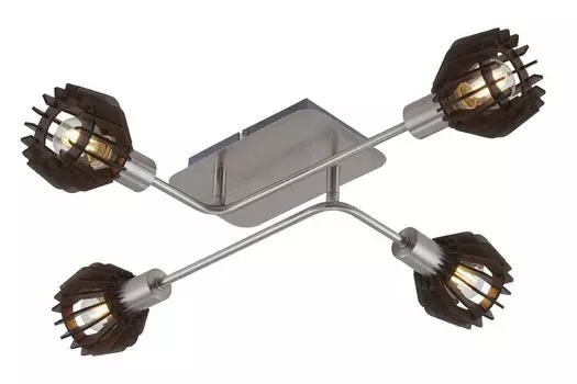 Потолочный светильник 4 точечный Briloner 2854-042 точечный светильник коричневый дерево E14