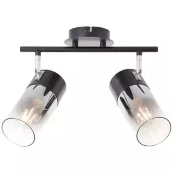 Потолочный светильник "Алия" на 2 лампочки Высота: 23,00 см., цвет schwarz/rauchglas