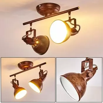 Потолочный светильник »Arazane« из металла ржаво-коричневого/белого цвета. hofstein