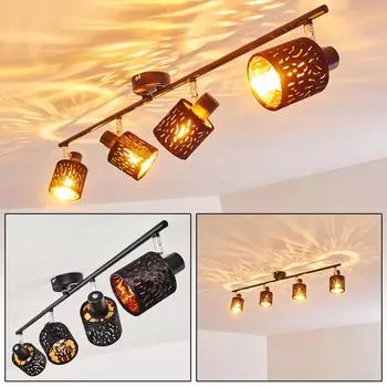 Потолочный светильник «Аркада» из металла/бархата черного/золотого цвета. hofstein, черный