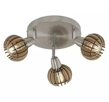 Потолочный светильник B-картон Briloner Wood Потолочный светильник круглый матовый никель, клен