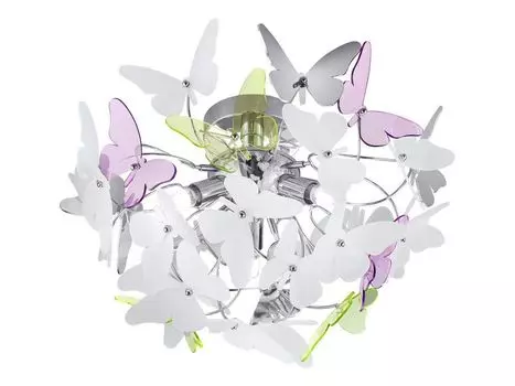 Потолочный светильник, бабочка подвесная разноцветная, D 45 см, БАБОЧКА Reality Leuchten