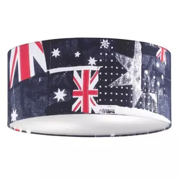 Потолочный светильник баннер флаг хром тканевый абажур 2xE27 макс.46Вт/230В 45см Fischer & Honsel Leuchten