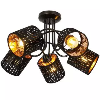 Потолочный светильник, бархат, черно-золотой, реплика штамповки, TUXON etc-shop, черный