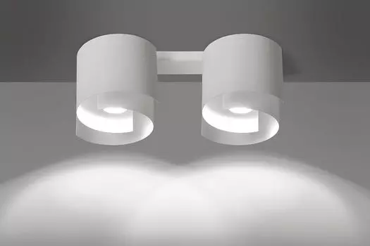 Потолочный светильник белый металл 2x GU10 шириной 40 см, современный дизайн, потолочный светильник для гостиной, прихожей Licht-Erlebnisse