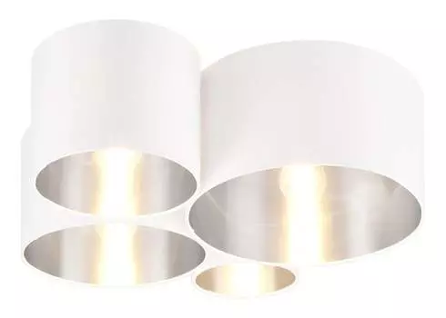 Потолочный светильник - белый - серебристый - металл - ткань - 4 лампы - Ш 50 см Reality Leuchten