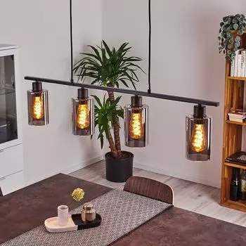 Потолочный светильник »Bovo» из черного металла, с плафонами из дымчатого стекла. hofstein, серебро