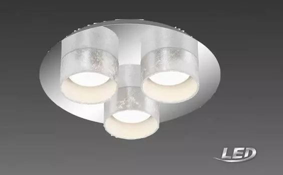 Потолочный светильник Briloner LED, потолочный светильник, 3 лампы с серебряным пламенем 2038-034 EEK A+