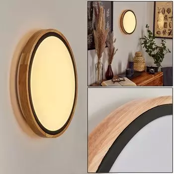 Потолочный светильник »Campertogno«, металл/дерево/пластик, натуральный/черный/белый hofstein