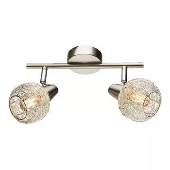 Потолочный светильник CARIER 2xE14/40Вт, сатинированный никель Д: 250, Ш: 95, В: 150, цоколь E14, с регулировкой яркости Prezent