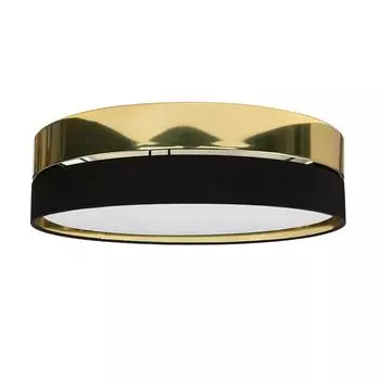 Потолочный светильник черное золото, металлическая ткань с низким бликом, круглый 60 см, 4x E27, потолочный светильник для гостиной, спальни Licht-Erlebnisse, мультиколор