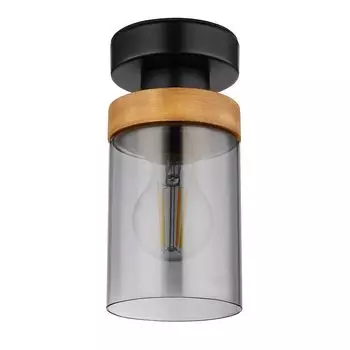 Потолочный светильник, черный металл, темно-серое дерево. etc-shop