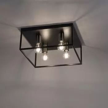 Потолочный светильник - черный - золотой - металл - 4 лампы - 40 х 40 см LeuchtenDirekt