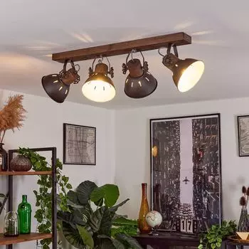 Потолочный светильник »Cotes«, металл/дерево, темно-коричневый/белый/коричневый hofstein