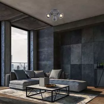 Потолочный светильник Crodo / потолочный светильник в индустриальном стиле / современный светильник / металлический потолочный светильник / 3X40 Вт / E14 / серый KAYANI