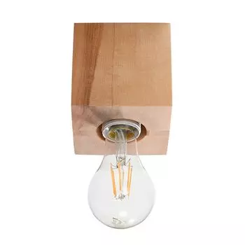 Потолочный светильник, дерево, деревенский дом, коричневый, квадратный, H 10 см etc-shop