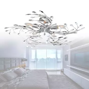 Потолочный светильник для гостиной, ветки, потолочный светильник для спальни, 5 лампочек, с тканью для ухода bmf-versand
