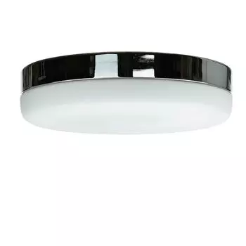 Потолочный светильник для ванной комнаты, круглый 32 см, 2 лампы E27, малобликовый, хромированный, белый, металлический, стеклянный, потолочный светильник, потолочный светильник Licht-Erlebnisse, мультиколор