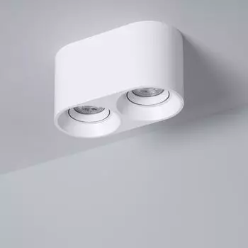 Потолочный светильник двойной белый с лампочкой GU10 Space 4000K нейтральный белый LEDKIA