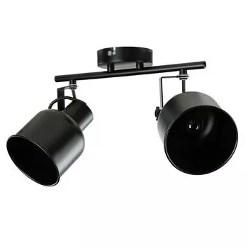 Потолочный светильник E14, черный металл, 2 лампы, промышленный дизайн, потолочный светильник для кухни Licht-Erlebnisse