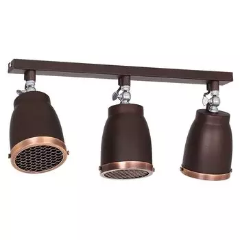 Потолочный светильник E27, 3 лампы, коричневый медный, регулируемый, поворотный, металлический потолочный прожектор промышленного дизайна, промышленный дизайн, точечный светильник для кухни, гостиной Licht-Erlebnisse