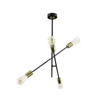 Потолочный светильник E27 черный регулируемый металлический ретро потолочный светильник для гостиной Licht-Erlebnisse, мультиколор